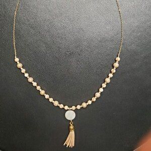 🚨020 Vintage Long Beaded Tassel Gold Tone Boho Necklace